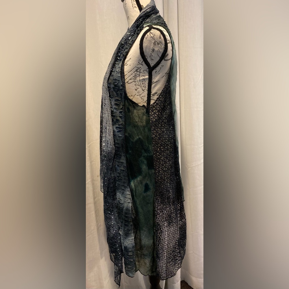 Vintage Concept Patchwork Sleeveless Cardigan Ves… - image 3